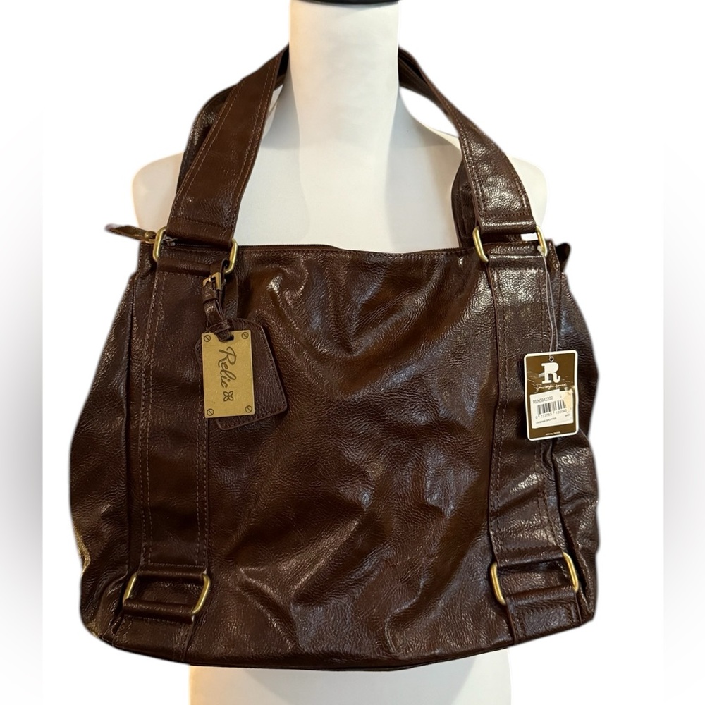 Relic Brown Leather Shoulder Bag New